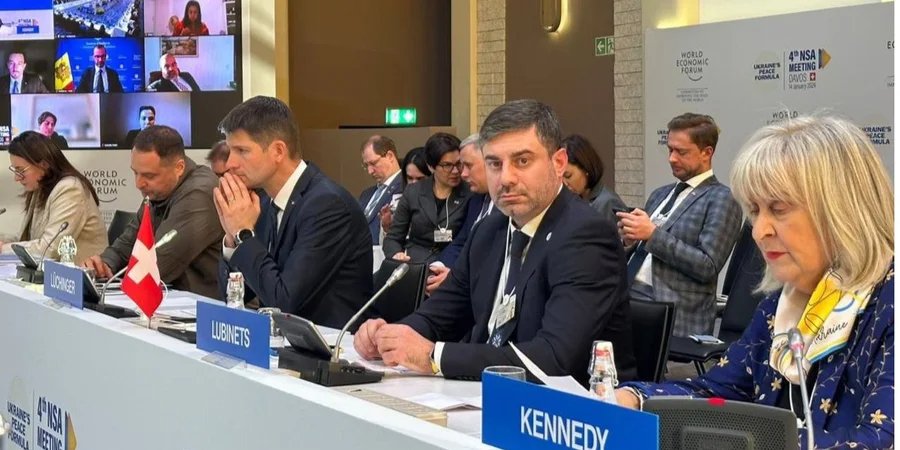 Ombudsman Dmytro Lubinets at a meeting in Davos (Photo: Дмитро Лубінець/Telegram)