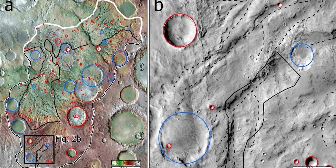 Долины на Марсе (Фото: MOLA MEGDR, NASA/USGS; THEMIS mosaic, ASU/NASA/USGS; CTX, NASA/MSSS)