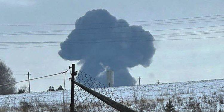 Под Белгородом упал российский самолет Ил-76 (Фото: https://t.me/kherson_non_fake)