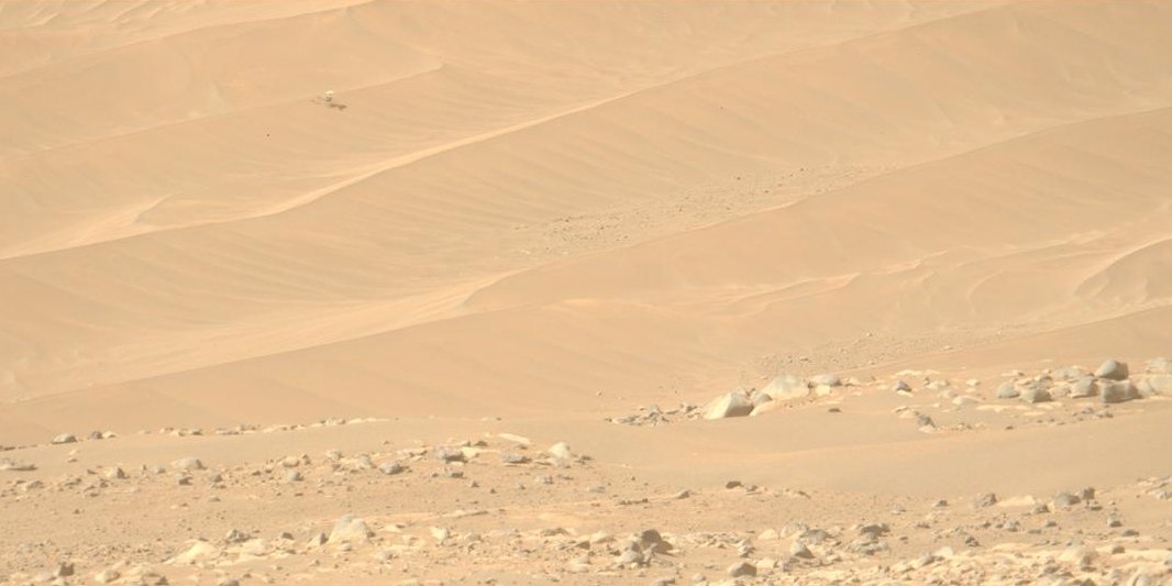 Гелікоптер Ingenuity залишається нерухомим після пошкодження роторів (Фото: NASA/JPL-Caltech/ASU)