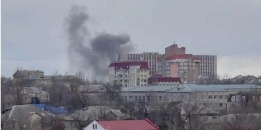 Fire in occupied Donetsk on February 20 (Photo: Кадр з відео/Rudenko/Telegram)