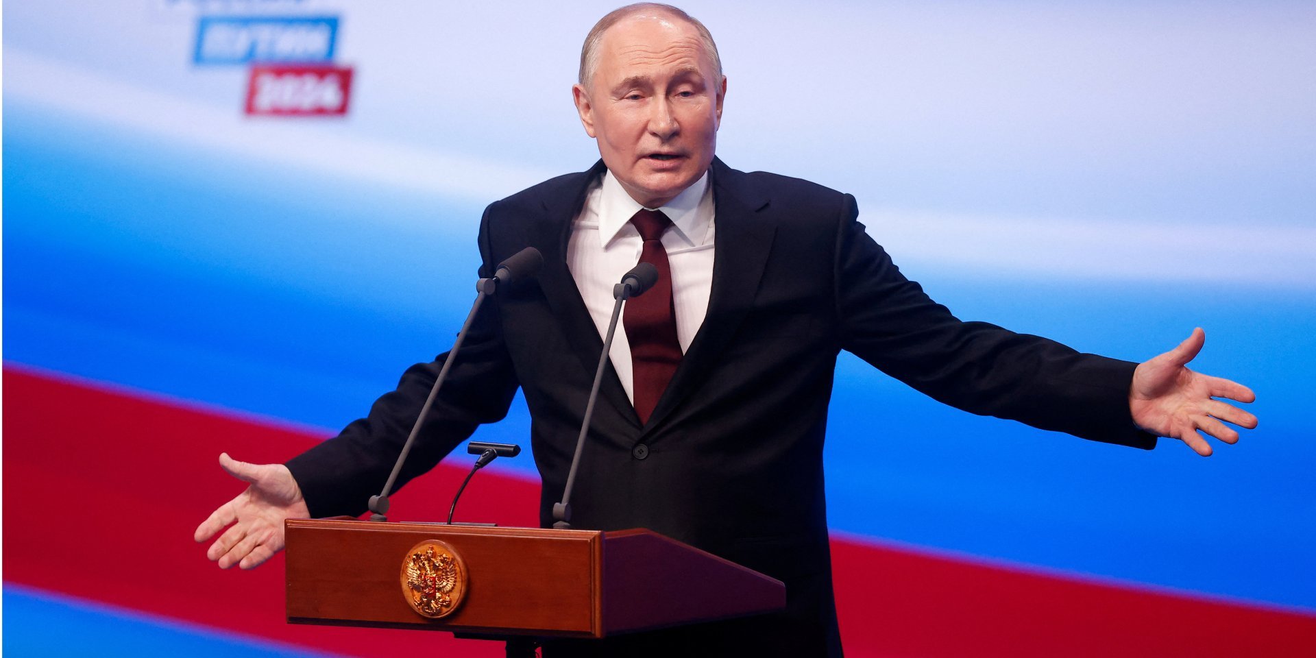Incumbent Russian President Putin speaks after polling stations close in Moscow, March 17, 2024 (Photo: REUTERS/Maxim Shemetov)