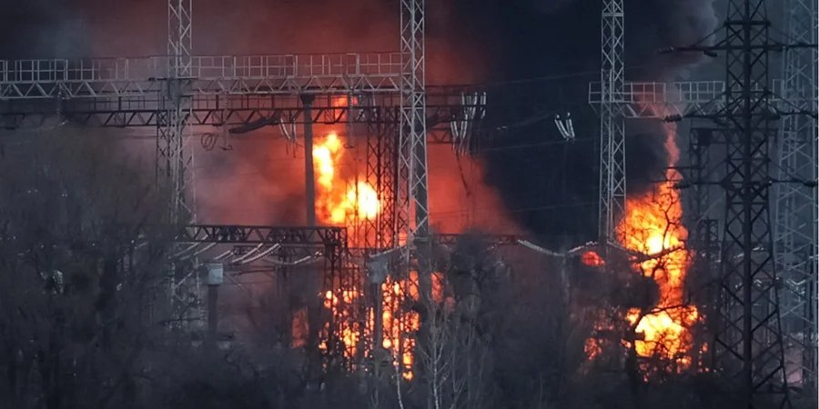 Power lines near Kharkiv damaged by a Russian missile strike, March 22, 2024 (Photo: REUTERS/Sofiia Gatilova)