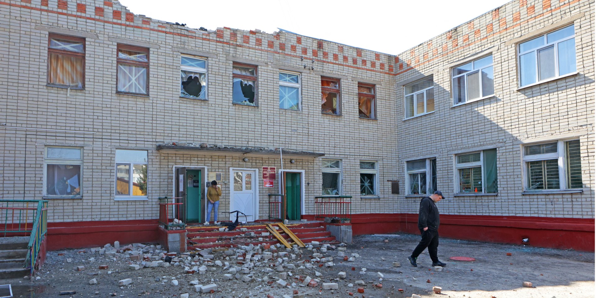 Один из детсадов Белгорода, пострадавший в результате боевых действий, 20 марта 2024 года (Фото: REUTERS / Stringer)