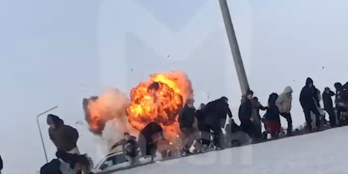Explosion during a UAV attack (Photo: t.me/breakingmash)