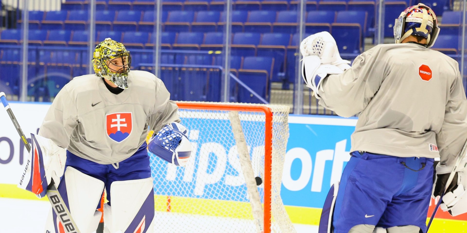 Воротарі збірної Словаччини на тренуванні (Фото: facebook.com/HockeySlovakia/)