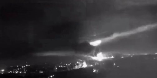 Explosions near Belbek airfield, May 15 (Photo: Astra video screenshot/Telegram)