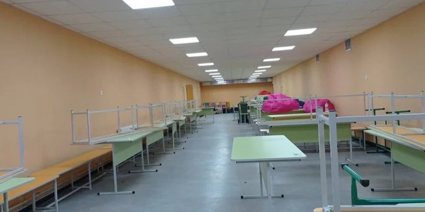 Укрытие в одной из киевских школ (Фото: КМВА/Telegram)