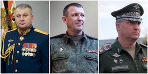 Серед тих, кого заарештували за формально корупційними обвинуваченнями (зліва направо) — заступник очільника Генштабу РФ Вадим Шамарін, екскомандувач 58-ю армією Іван Попов, ексзаступник міністра оборони РФ Тимур Іванов (Фото:Колаж NV / Фото Міноборони РФ, Reuters)