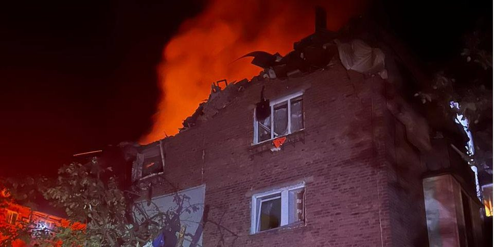Damaged house in Kharkiv after 31 May attack (Photo: Oleh Synehubov / Telegram)