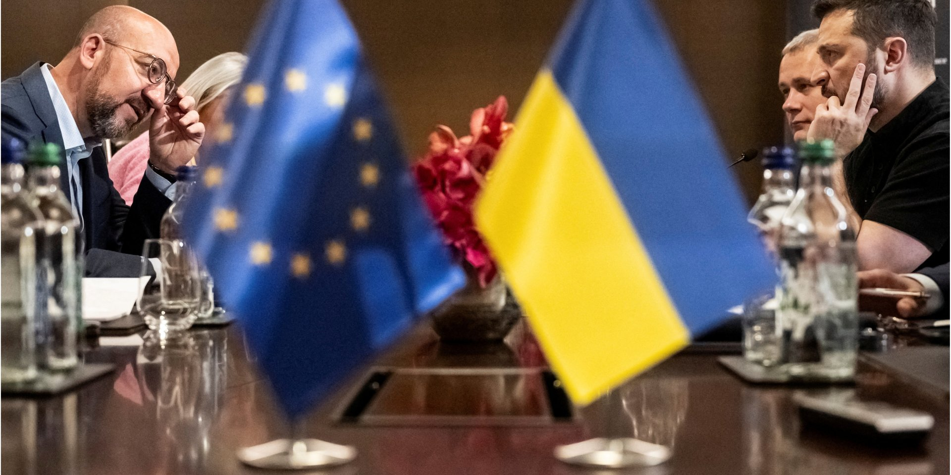 Meeting between President of the European Council Charles Michel and President of Ukraine Volodymyr Zelenskyy in Switzerland during the Peace Summit, June 16, 2024 (Photo: Alessandro Della Valle/Pool via REUTERS)