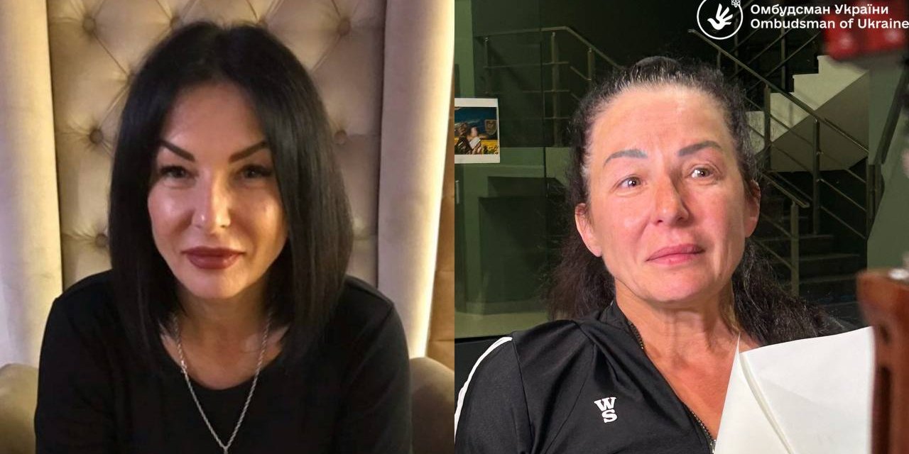 Елена Пех до и после плена (Фото: Дмитрий Лубинец / Telegram)