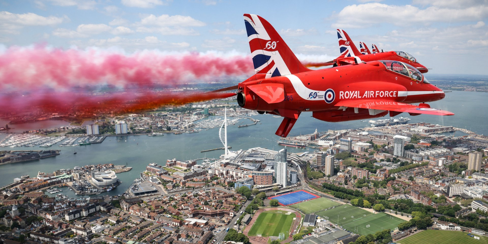 A UK RAF aircraft during a performance over the British city of Portsmouth in honor of the 80th anniversary of the Normandy landings (illustrative photo). (Photo: UK MOD/Handout via REUTERS)