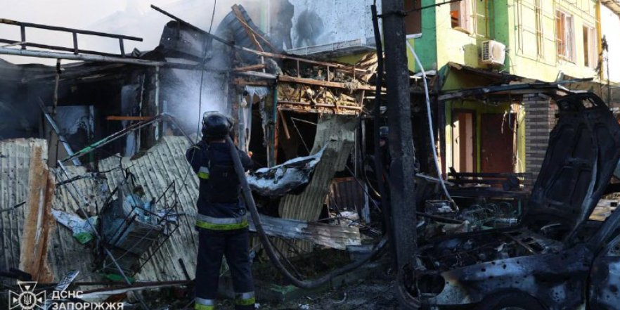 Удар по Вільнянську (Фото: ДСНС Запоріжжя)