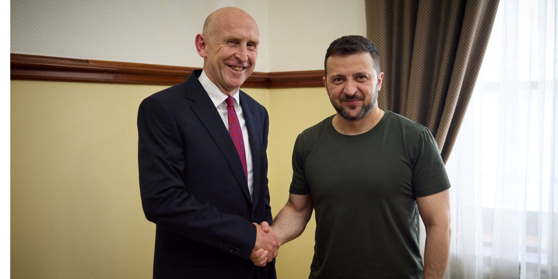John Healey and Volodymyr Zelenskyy (Photo: Ukrainian Presidential Press Service/Handout via REUTERS)