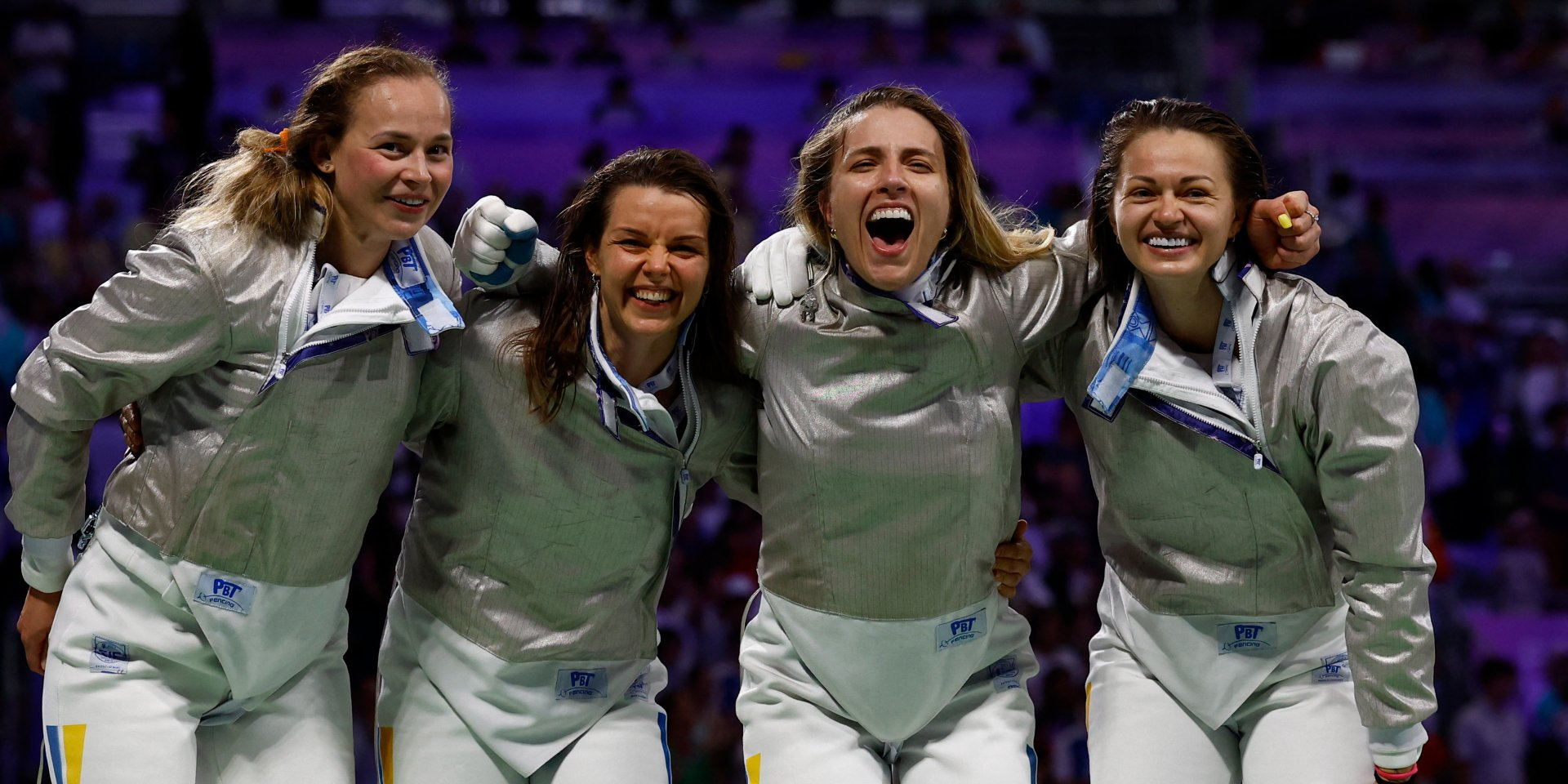 Ukraine's women's fencing team (Photo: REUTERS/Albert Gea)