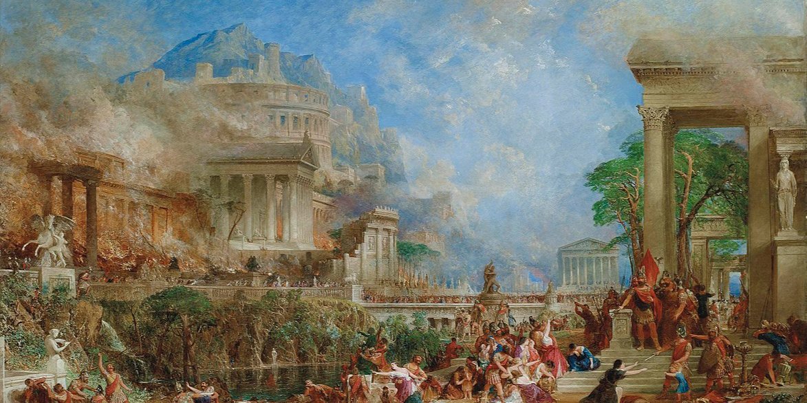Уничтожение Коринфа римлянами в 146 г до н.э. Картина Томаса Оллома (Фото: Thomas Allom)