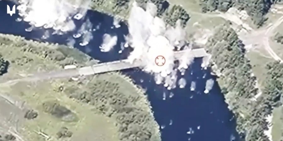 Підрив мостів у Курській області РФ (Фото:Кадр з відео Миколи Олещука/Telegram)