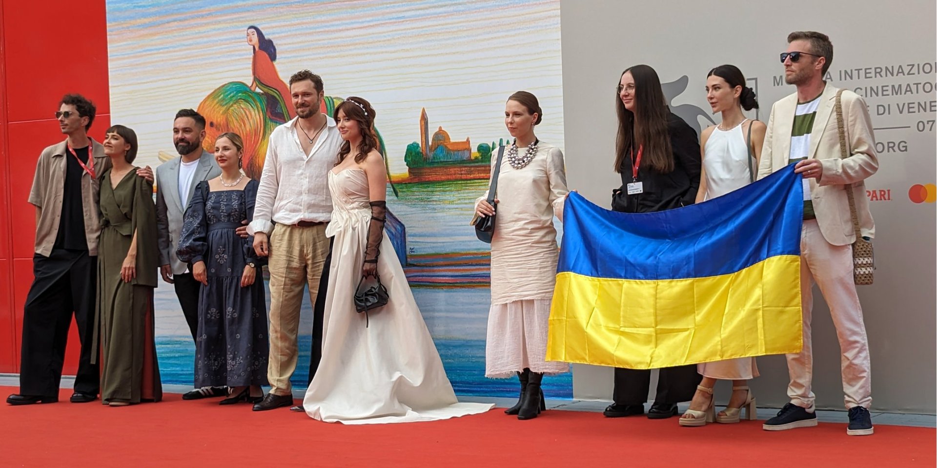 Украинская команда на Венецианском кинофестивале (Фото: Суспільне Культура/Дария Бадьер)