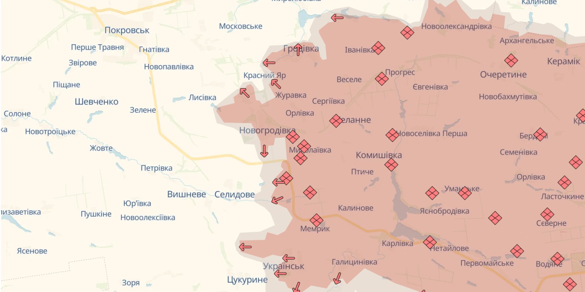 Окупанти мають просування на&nbsp;Донеччині (Фото: DeepState)