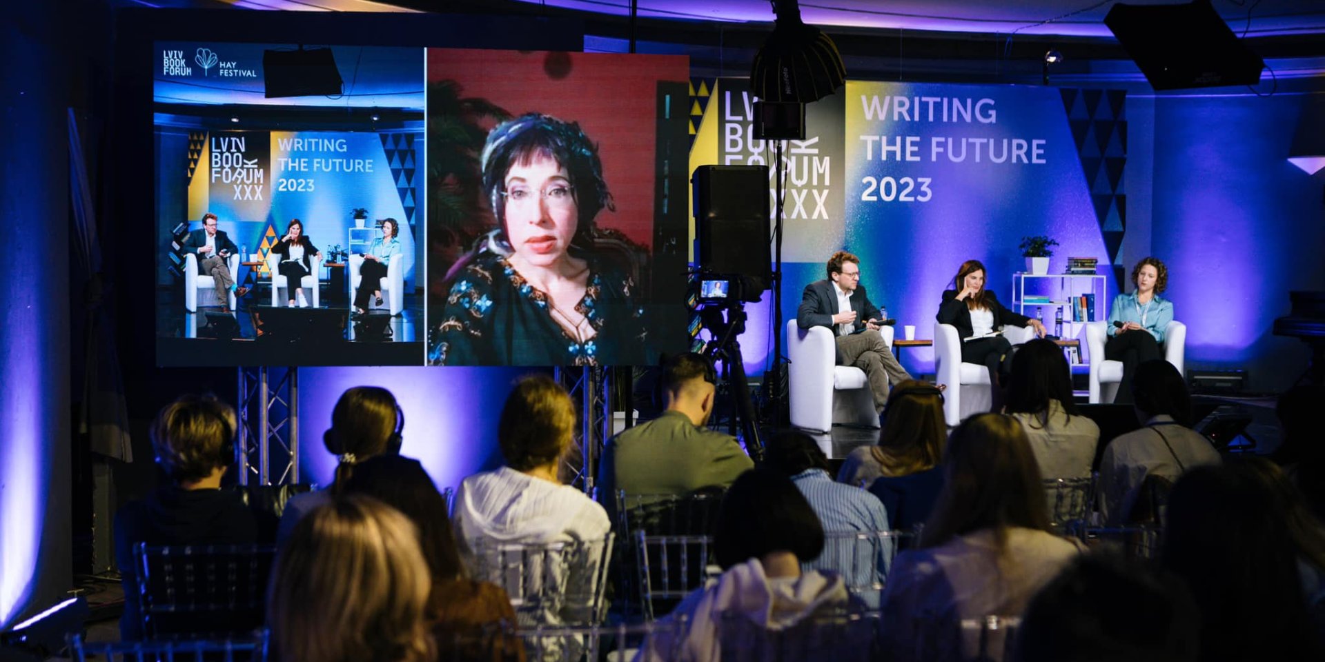 Софи Оксанен — участница дискуссии Lviv BookForum 2023 (Фото: Форум издателей/Facebook)