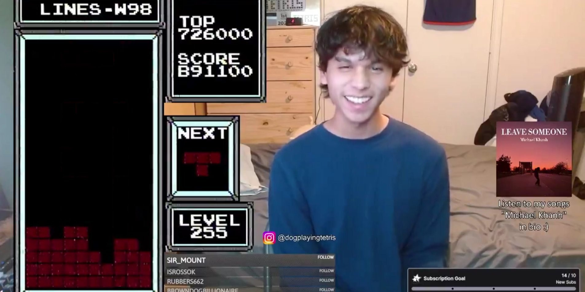 Dogplayingtetris став першою людиною, яка пройшла Tetris (Фото: Скриншот з відео Dogplayingtetris/Twitch)