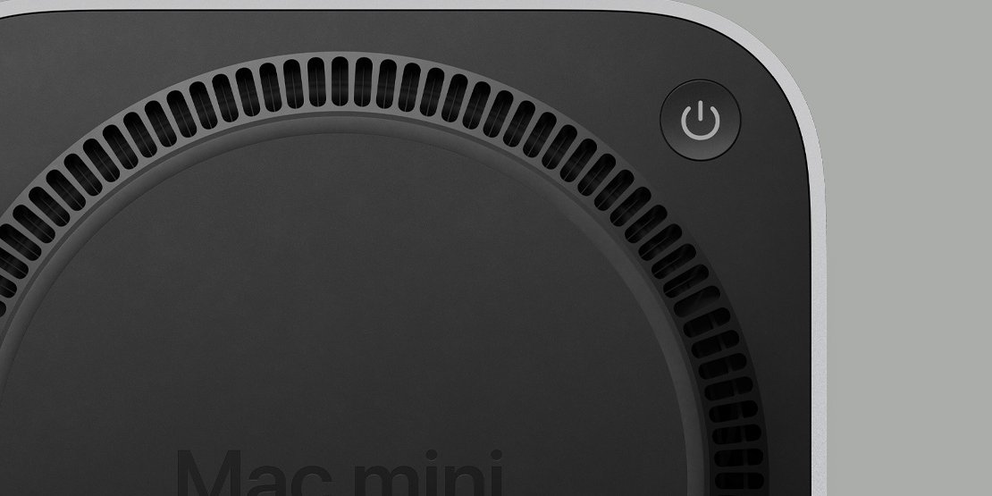 Кнопку питания на Mac mini переместили в новое место (Фото: Apple)