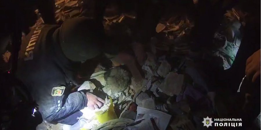 Маленькое чудо. В&nbsp;Кривом Роге из-под завалов жилого дома спасли собаку&nbsp;&mdash; видео