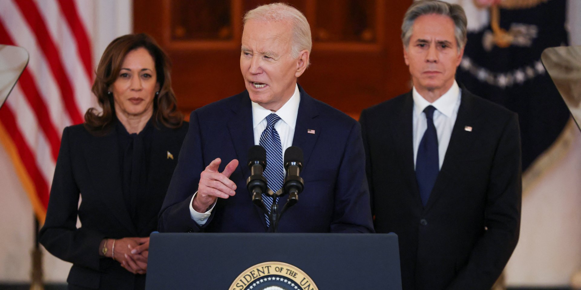 Kamala Harris, Joe Biden, and Antony Blinken (Photo: REUTERS/Evelyn Hockstein)