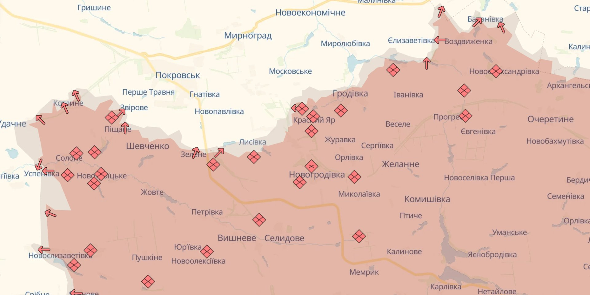Russian forces advance towards Pokrovsk (Photo: DeepState)