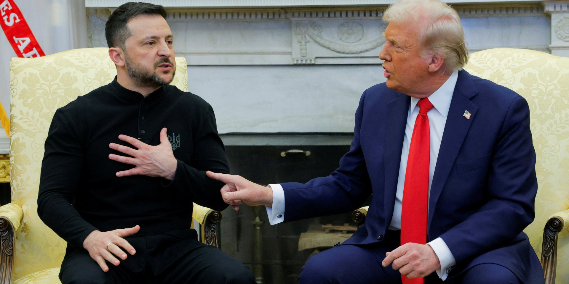 Президенты Украины и США Владимир Зеленский и Дональд Трамп во время ссоры в Белом доме (Фото: REUTERS/Brian Snyder)