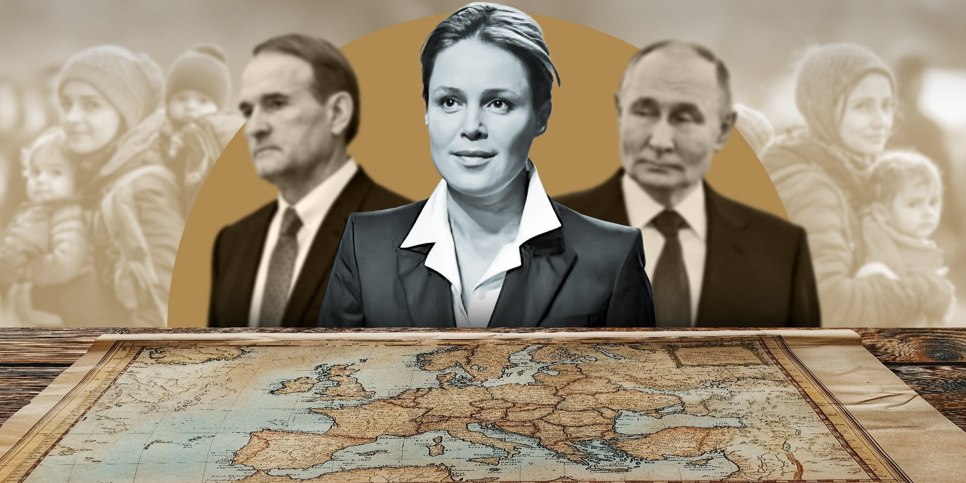 Viktor Medvedchuk, Natalia Korolevska, Vladimir Putin (Photo: Collage by NV)