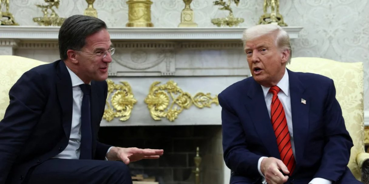 NATO Secretary General Mark Rutte and U.S. President Donald Trump in the Oval Office, March 13, 2025. (Photo: REUTERS/Evelyn Hockstein)