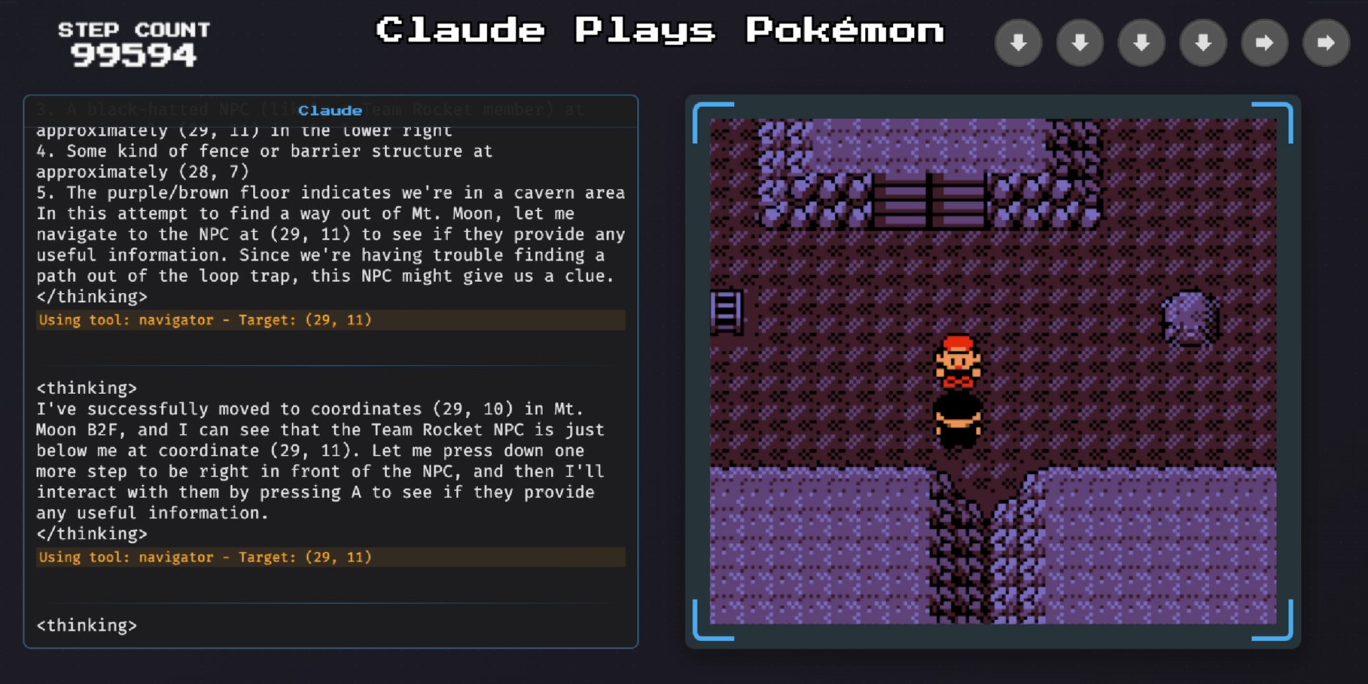 Claude Plays Pokémon продолжается уже месяц (Фото: Скриншот из видео Anthropic / Twitch)