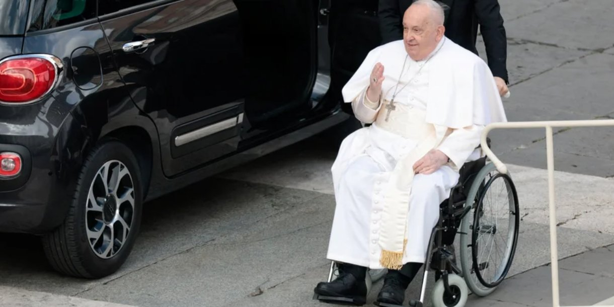 Pope Francis in St. Peter’s Square at the Vatican, Feb. 9, 2025 (Photo: REUTERS/Remo Casilli)