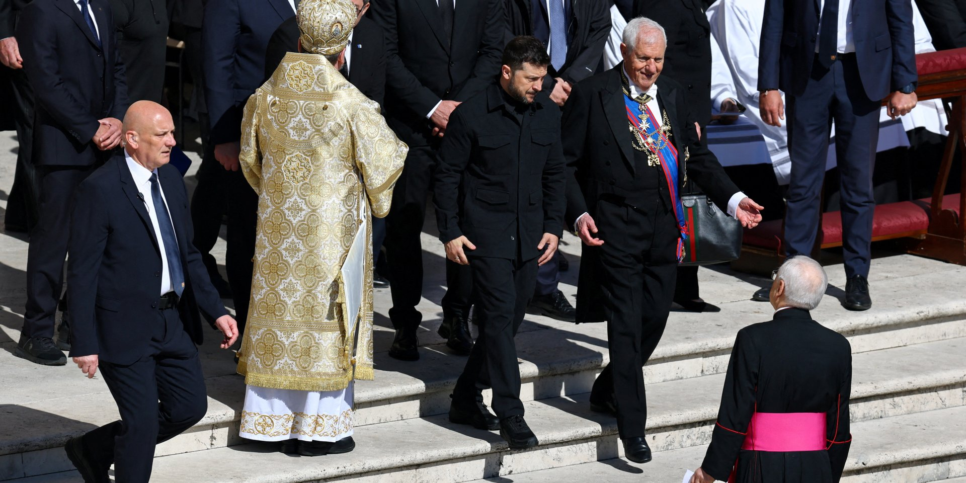 President of Ukraine Volodymyr Zelenskyy at the funeral of Pope Francis in Rome, April 26, 2025 (Photo: REUTERS/Kai Pfaffenbach)