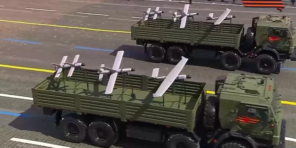 First-ever drone battalion display, featuring Lancet and Orlan UAVs