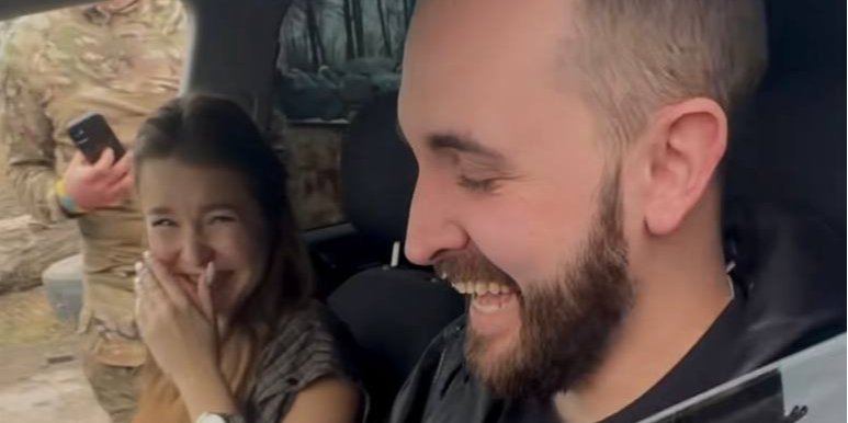 Військовий дізнався, що стане тато просто на блокпості (Фото: Yana Dutchak/TikTok/скриншот)