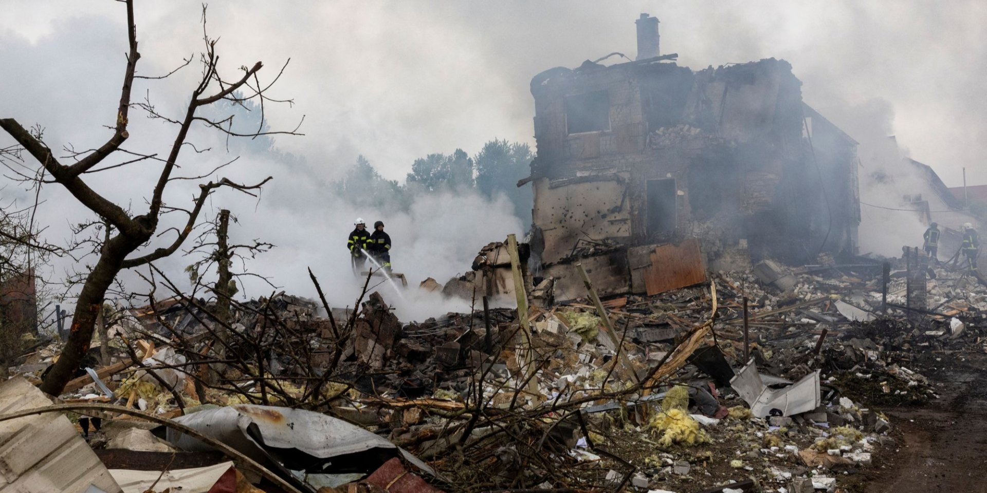 Разрушения в поселке Мархалевка Киевской области (Фото: @REUTERS/Thomas Peter)