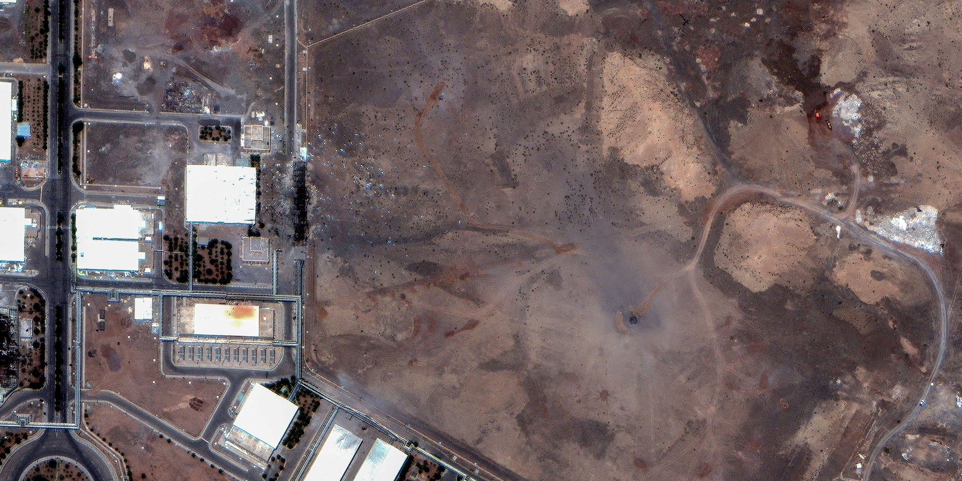 Satellite image shows craters from US airstrikes over the underground centrifuges at the Natanz uranium enrichment plant in Natanz, Iran, June 22, 2025 (Photo: Maxar Technologies/Handout via REUTERS)