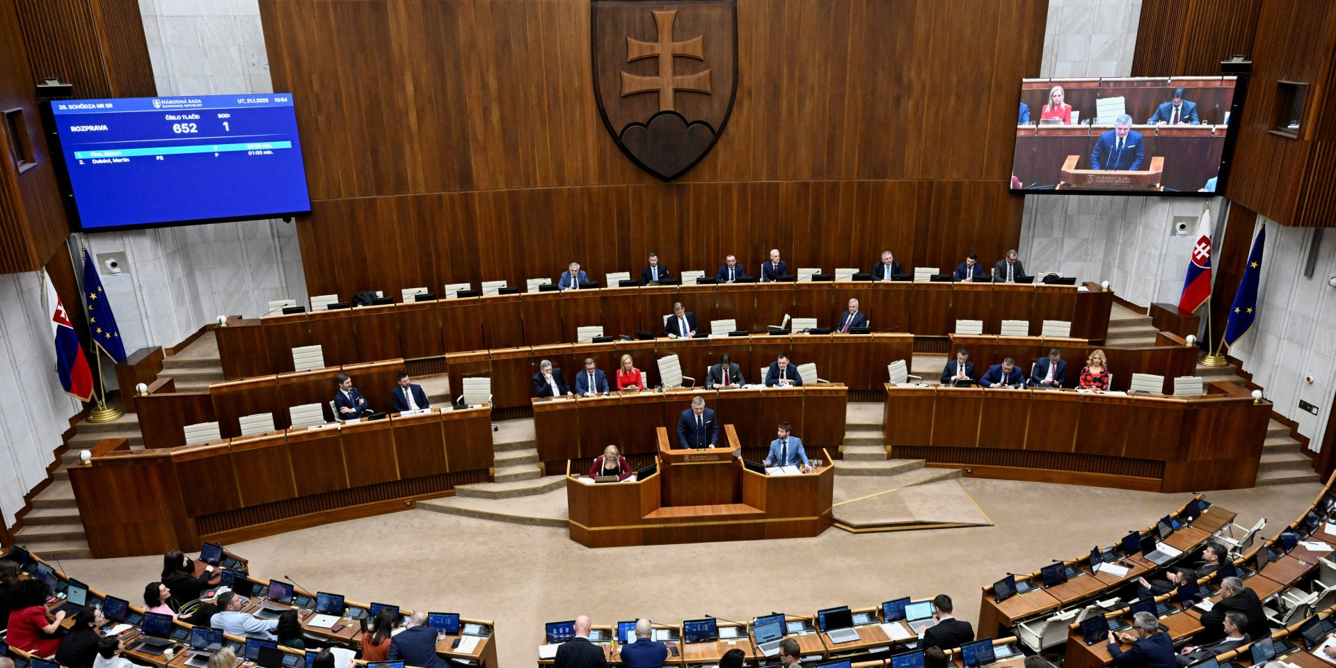 Slovak Prime Minister Robert Fico at a meeting of the parliament, Bratislava, January 21, 2025 (Photo: REUTERS/Radovan Stoklasa)