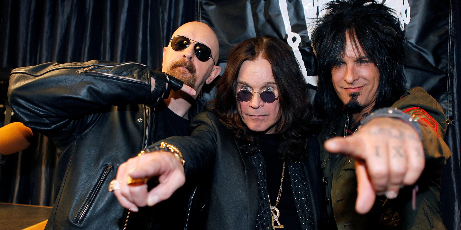 Оззи Осборн, вокалист группы Judas Priest Роб Гелфорд и Никки Сикс (Фото: REUTERS/Fred Prouser/File Photo)