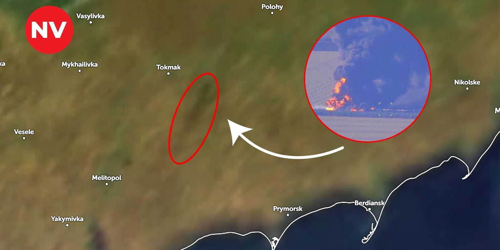 Поражение российского железнодорожного сообщения в&nbsp;Запорожской области: дым от&nbsp;пожара растянулся более чем на&nbsp;60 км&nbsp;&mdash; спутниковые снимки