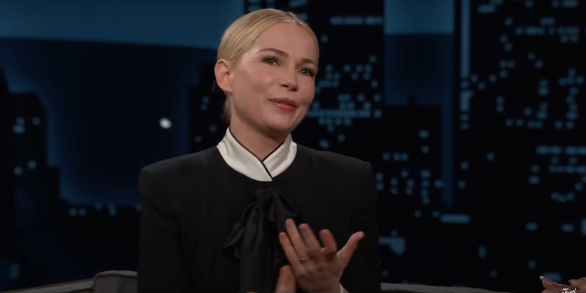 Мішель Вільямс на Jimmy Kimmel Live (Фото: YouTube/Jimmy Kimmel Live/скриншот з відео)