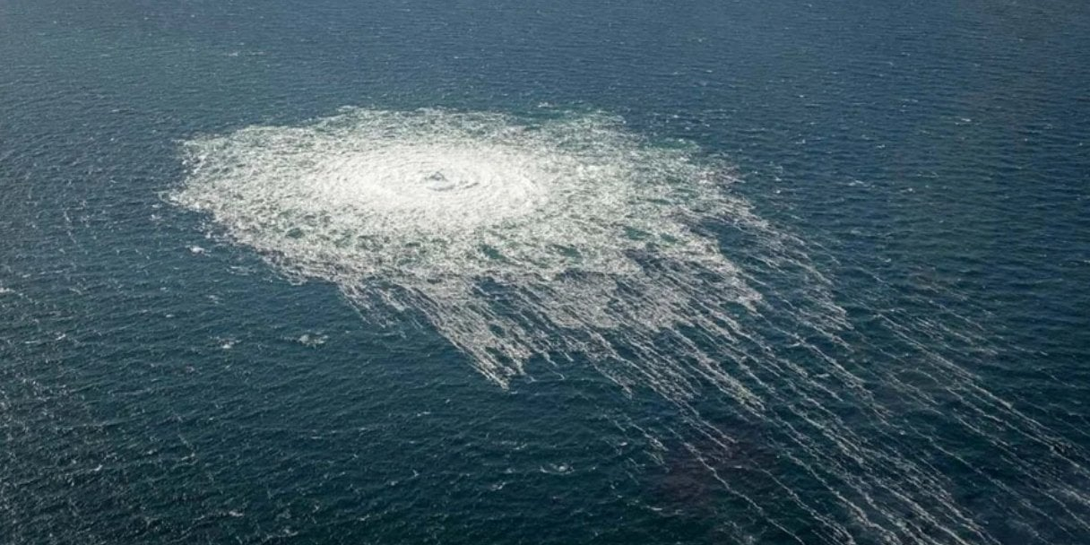 Visible signs of explosions at the Nord Stream gas pipelines in the Baltic Sea, September 2022 (Photo: Danish Defence Command/Handout via REUTERS)