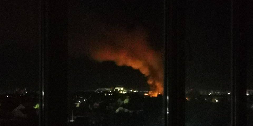 Fire in the Russian city of Oryol after the drone attack overnight on Aug. 29 (Photo: Astra/Telegram)