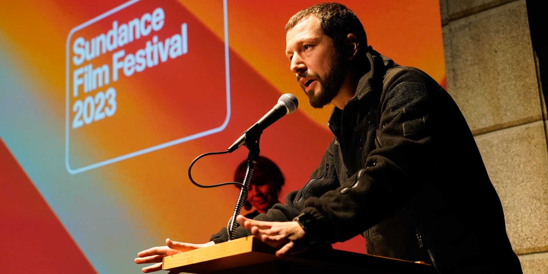 Мстислав Чернов на кінофестивалі Sundance у 2023 році (Фото: AP/Frontline)