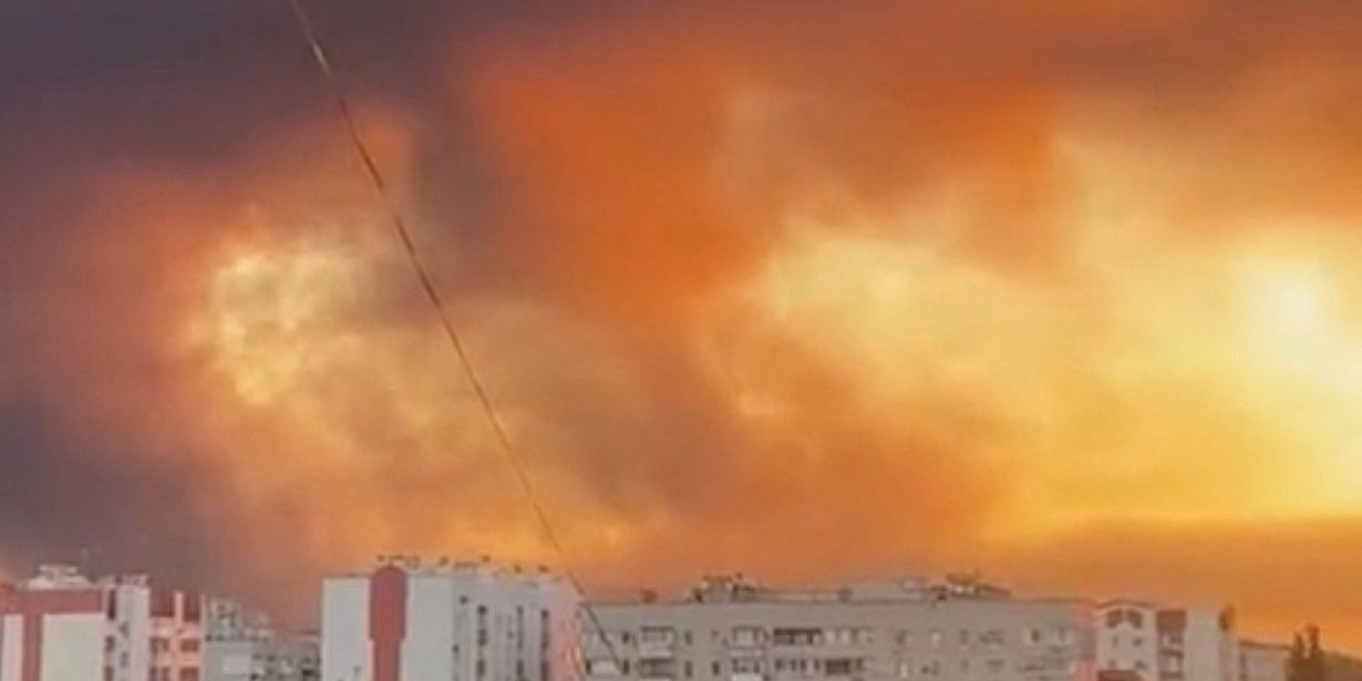Russian attack targeted energy sites in central Ukraine on Aug. 19 (Photo: social media video obtained by REUTERS)