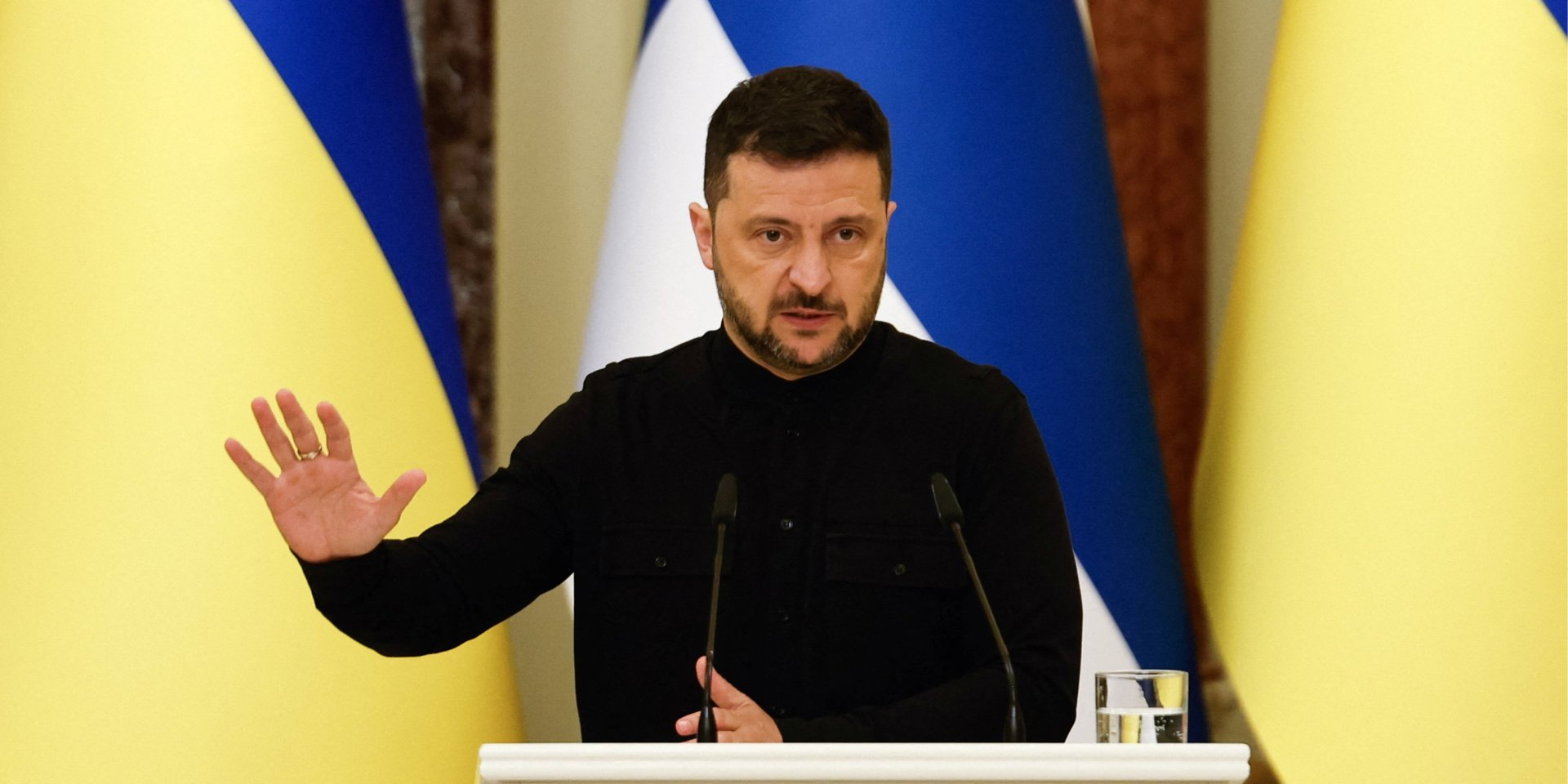 Ukrainian President Volodymyr Zelenskyy speaks at a joint press conference with Finnish President Alexander Stubb in Kyiv on Sept. 11, 2025 (Photo: REUTERS/Alina Smutko)