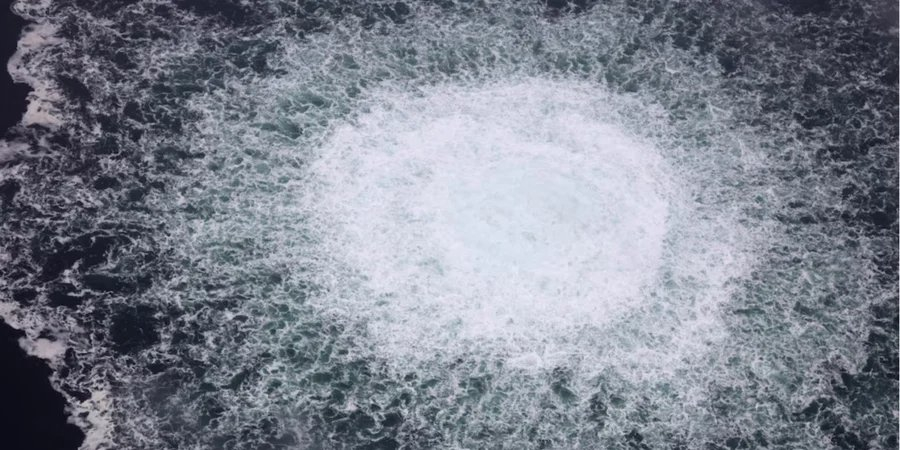 The site of one of the explosions on the Nord Stream 1 and Nord Stream 2 gas pipelines (Photo: Swedish Coast Guard/Handout via TT News Agency/via REUTERS)